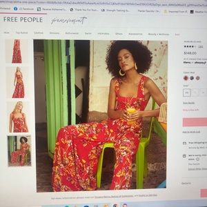 Free People Floral jumpsuit